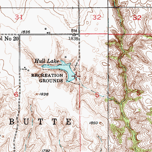 Topographic Map of Hull Lake, NE
