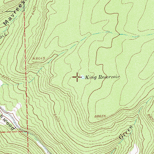 Topographic Map of King Reservoir, CO