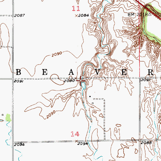 Topographic Map of Pease Dam Number 1, NE