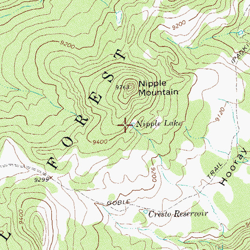 Topographic Map of Nipple Lake, CO