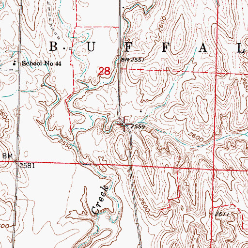 Topographic Map of Mustard Reservoir, NE