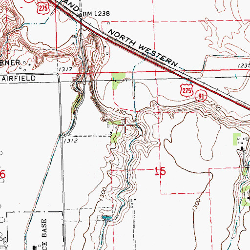 Topographic Map of Scribner Air Base Dam, NE