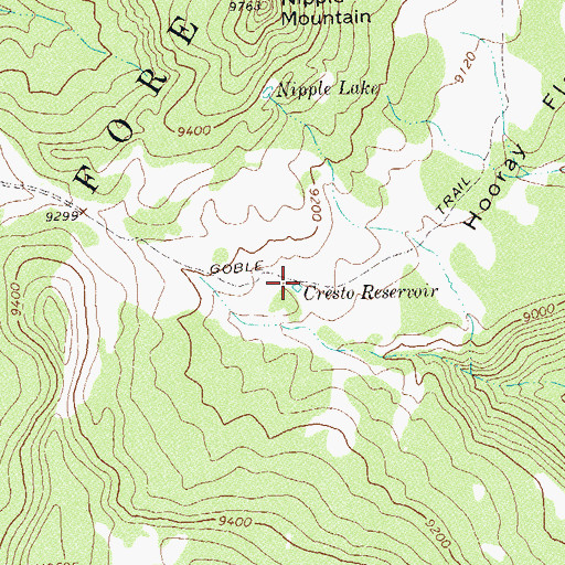 Topographic Map of Cresto Reservoir, CO
