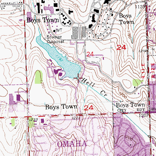 Topographic Map of Boys Town Dam Number 1, NE