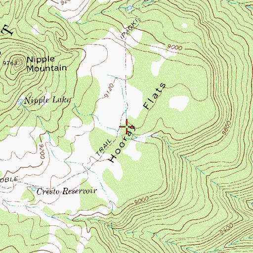Topographic Map of Hugh Ray Flats, CO