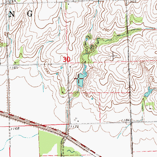 Topographic Map of Heusman Reservoir, NE