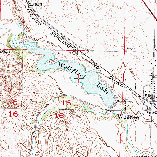 Topographic Map of Welfleet Lake, NE