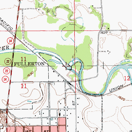 Topographic Map of Fullerton Plant Dam, NE