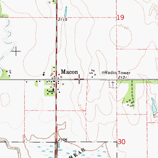 Topographic Map of Bauman Reservoir, NE