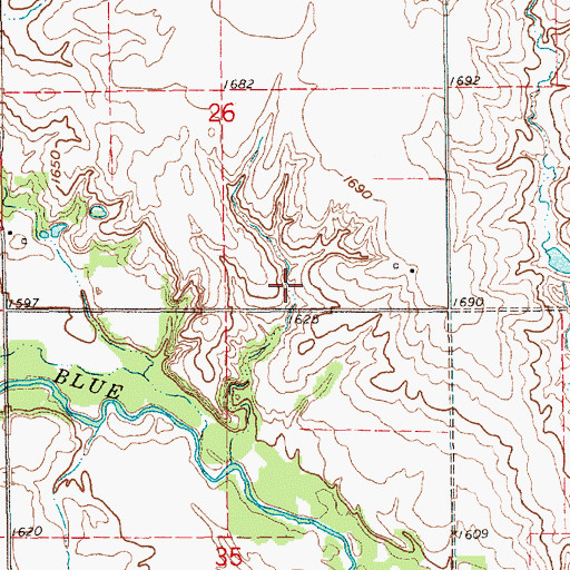 Topographic Map of Drohman Dam-1 Dam, NE
