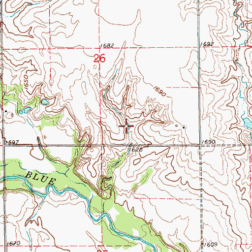 Topographic Map of Drohman Reservoir, NE