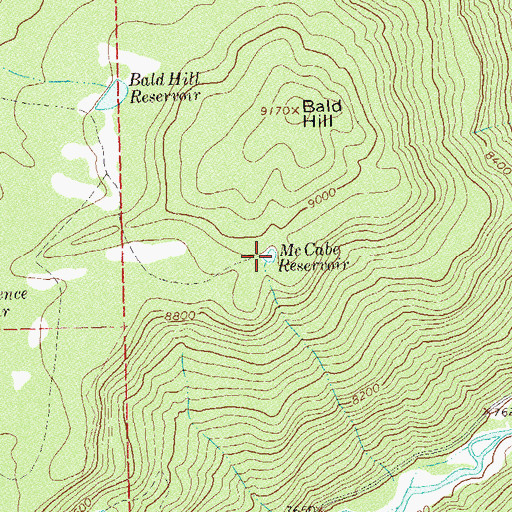 Topographic Map of McCabe Reservoir, CO