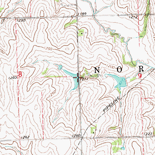 Topographic Map of Wilson Creek Dam 12-17, NE