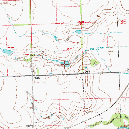 Topographic Map of Zahn Reservoir, NE