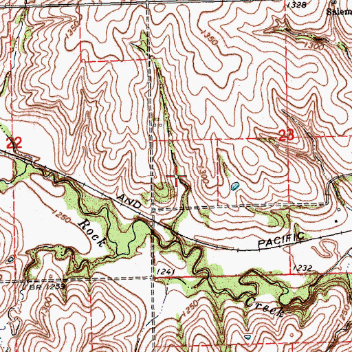 Topographic Map of Rock Creek Dam 1-1, NE