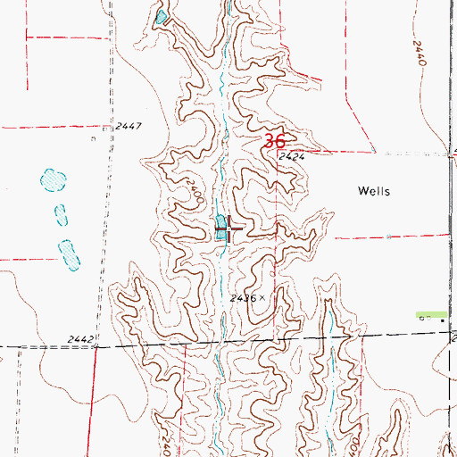 Topographic Map of Johnson Dam-1 Dam, NE