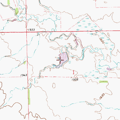 Topographic Map of Jennings Reservoir, NE