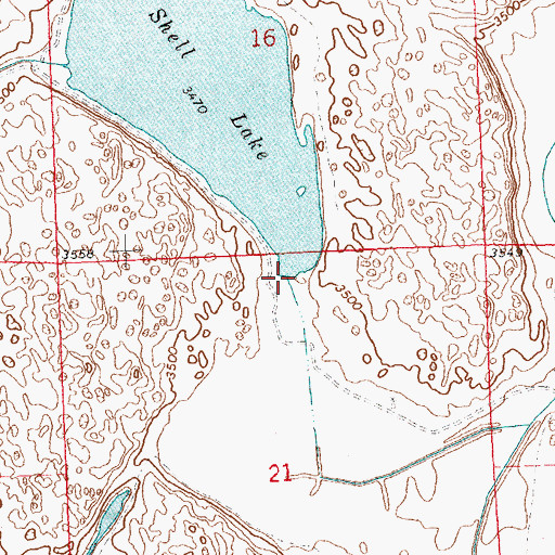 Topographic Map of Shell Lake Dam, NE