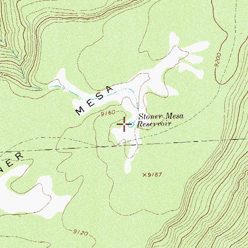 Topographic Map of Stoner Mesa Reservoir, CO