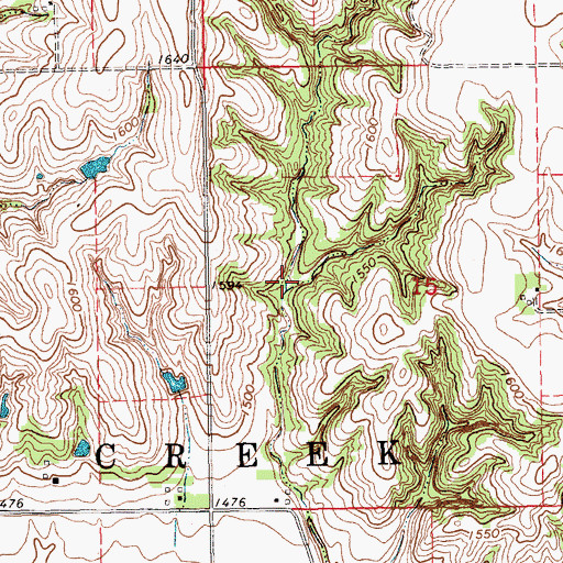 Topographic Map of Bur Oak Reservoir, NE