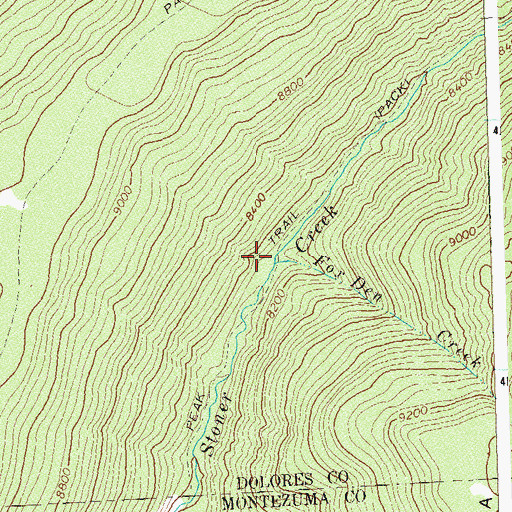 Topographic Map of Fox Den Creek, CO