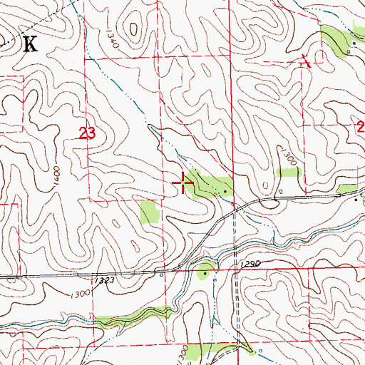 Topographic Map of Aowa Creek Reservoir 12-8, NE