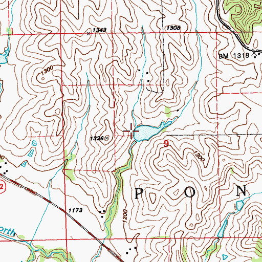 Topographic Map of Aowa Creek Dam 1-2, NE