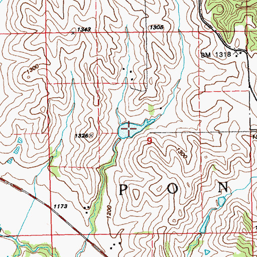 Topographic Map of Aowa Creek Reservoir 1-2, NE
