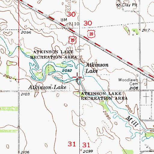 Topographic Map of Atkinson Dam, NE