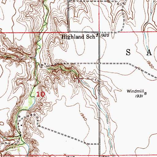 Topographic Map of Smith Reservoir Number 1, NE