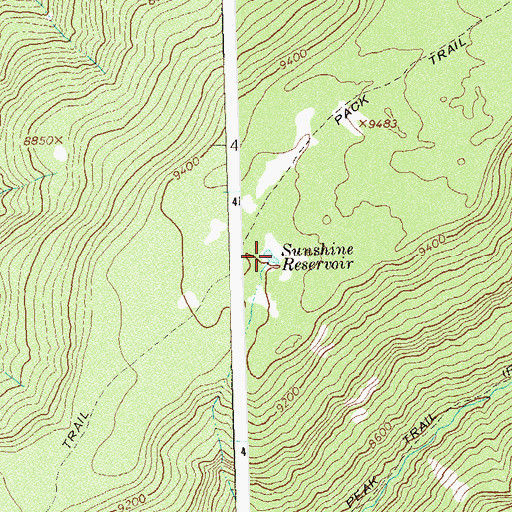Topographic Map of Sunshine Reservoir, CO