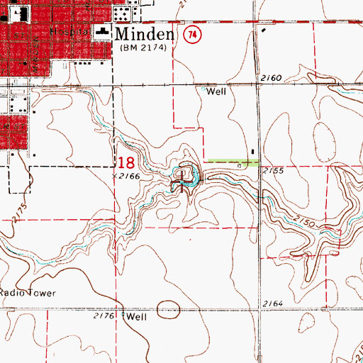 Topographic Map of Hubert Reservoir, NE
