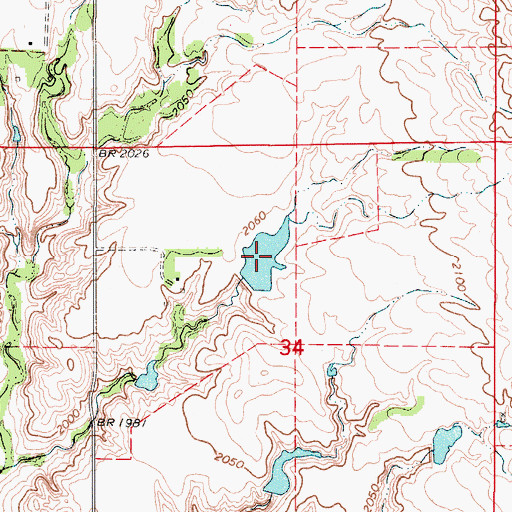 Topographic Map of Richardson Reservoir, NE