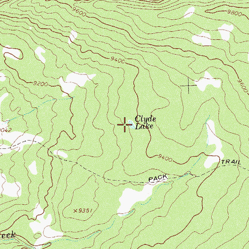 Topographic Map of Clyde Lake, CO