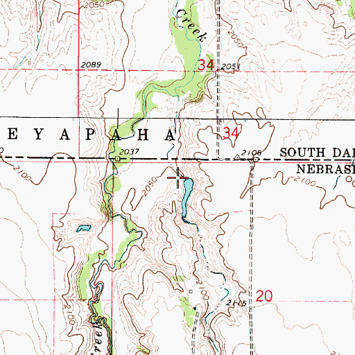 Topographic Map of Bloomstrom Dam, NE