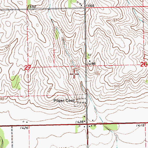 Topographic Map of Bordner Dam, NE