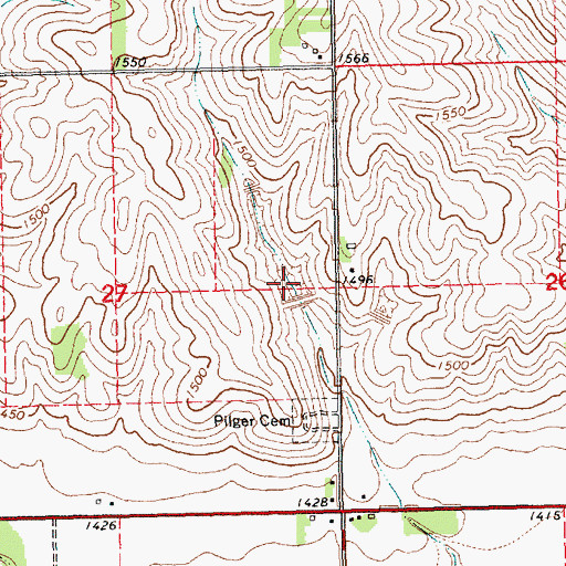 Topographic Map of Bordner Reservoir, NE