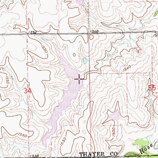Topographic Map of Bowman-Spring Branch Dam 1-A, NE