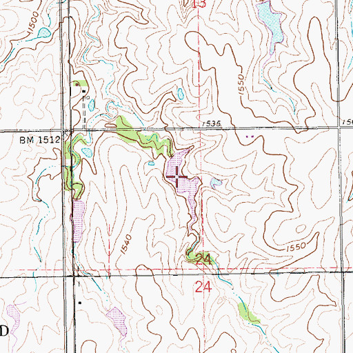 Topographic Map of Fischer Reservoir, NE