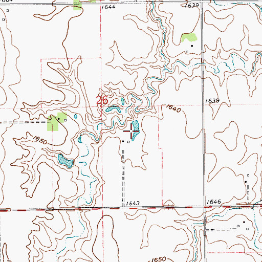 Topographic Map of Harms Reservoir, NE
