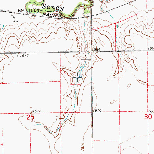 Topographic Map of Weddell Reservoir, NE