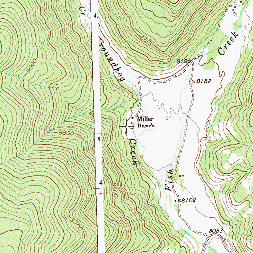 Topographic Map of Miller Ranch, CO