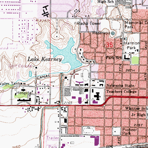 Topographic Map of Kearney Dam, NE