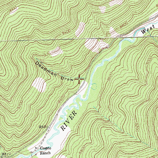 Topographic Map of Deadman Draw, CO
