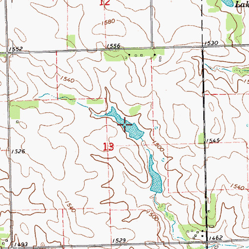 Topographic Map of Blohm Reservoir, NE