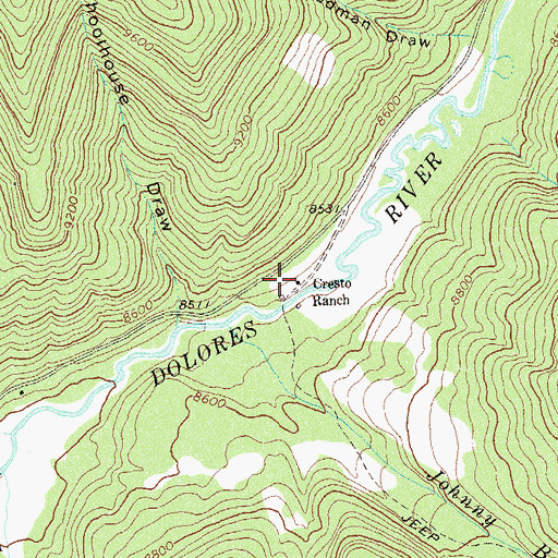 Topographic Map of Cresto Ranch, CO
