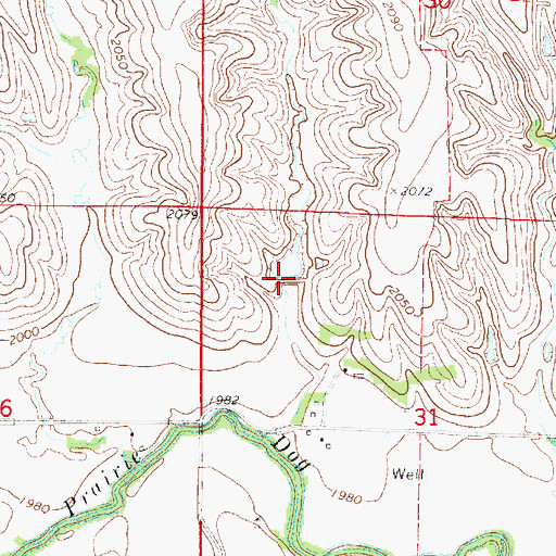 Topographic Map of Wolf Dam Number 1, NE