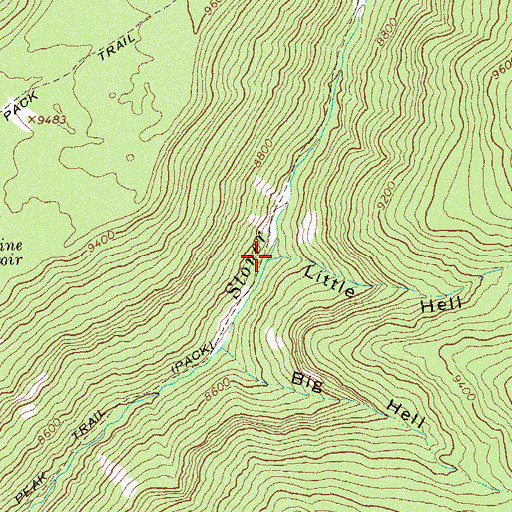 Topographic Map of Little Hell Canyon, CO