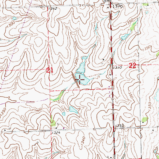 Topographic Map of Roca Subwatershead Reservoir, NE