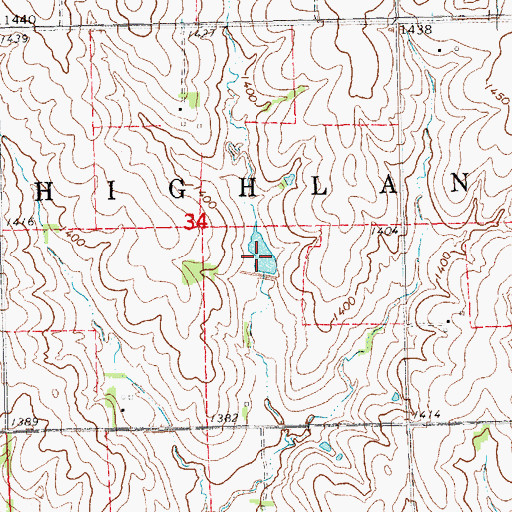 Topographic Map of Salt Creek Reservoir 29-5, NE